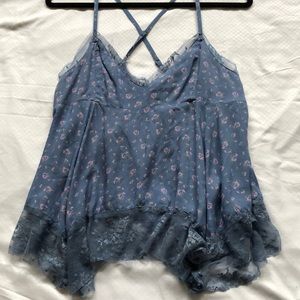 Holister camisole blouse with lace trim